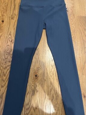 Athleta Ribbed High-Rise Leggings - Slate Blue